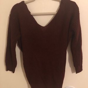 Maroon Off shoulder v neck batwing sleeve